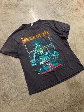 Vintage 1990 Megadeth Rust In Peace Tour T-Shirt Size Medium